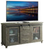 Vilo Home  Industrial Charms Barn Door 65" Gray TV Stand with Distressed Design