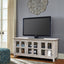 Vilo Home Sarasota 70" Solid Wood White TV Stand with Distressed Design