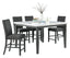 Vilo Home Modern White Marble 5pc Pub Dining Set