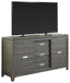 Vilo Home Palermo Gray Contemporary Server/TV Stand with Sliding Door